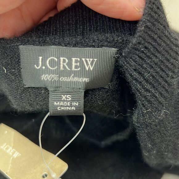 J. Crew HO862 Black Cashmere crewneck sweater NWT size XS - Picture 6 of 9